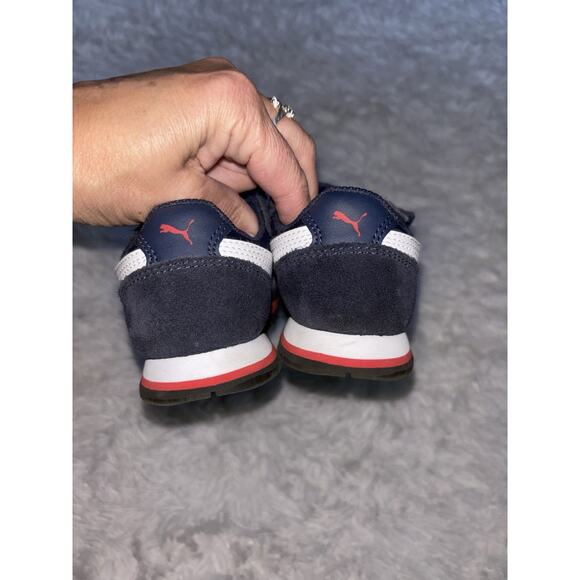 Puma toddler boy sz. 10 classic blue/red suede strap closure sneaker. Exc. cond - Picture 4 of 13
